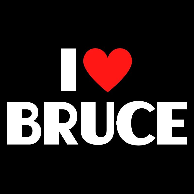 I Love Bruce Red Heart Retro Statement