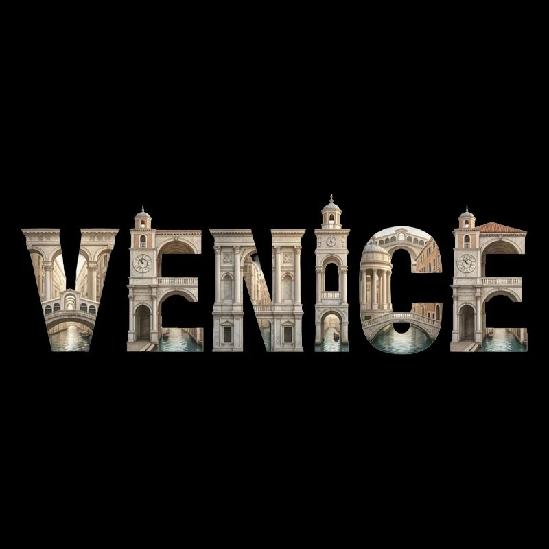 Venice Typografie mit historischer Architektur
