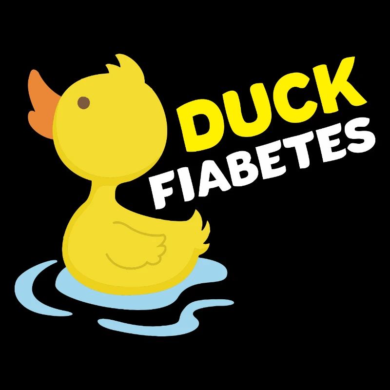 Duck Fiabetes Funny Rubber Duck Pun T1D Awareness