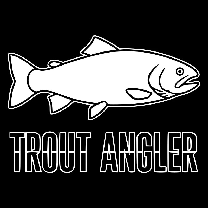 Pêcheur à truites, pêche à la truite, slogan Logo