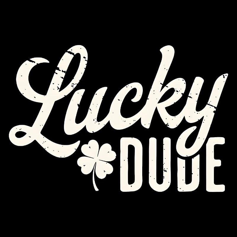 Glücklicher Typ mit vierblättrigem Kleeblatt-Design