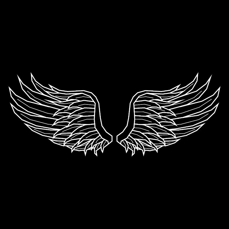 Digital Wings – Art lineline moderne en blanc