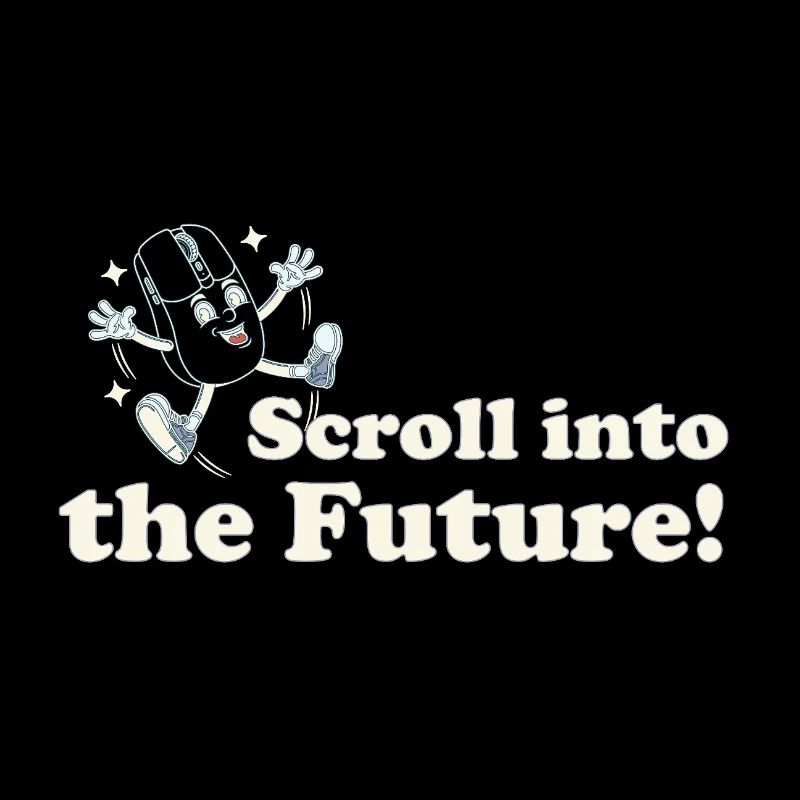Faites défiler vers le futur – Souris de nerd rétro qui dit