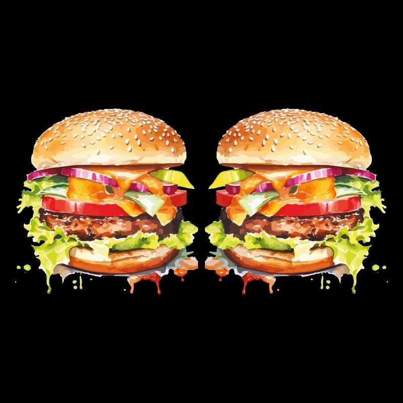 Explosion de l’aquarelle de Burger