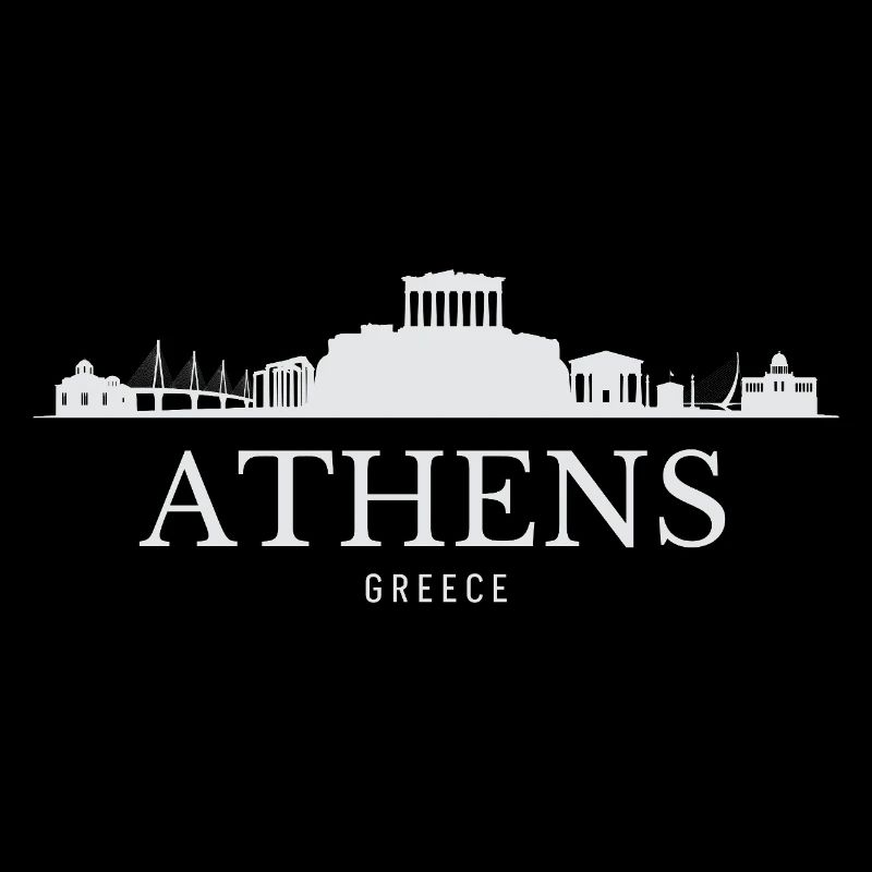 Silhouette d’Athènes, Grèce d’Athènes