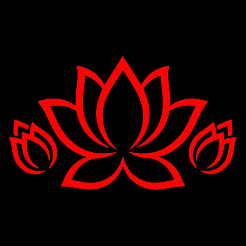 Red Lotus Silhouette – Floral Mandala Pattern