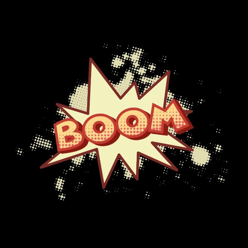 Boom ! – Dessin animé rétro en demi-teinte