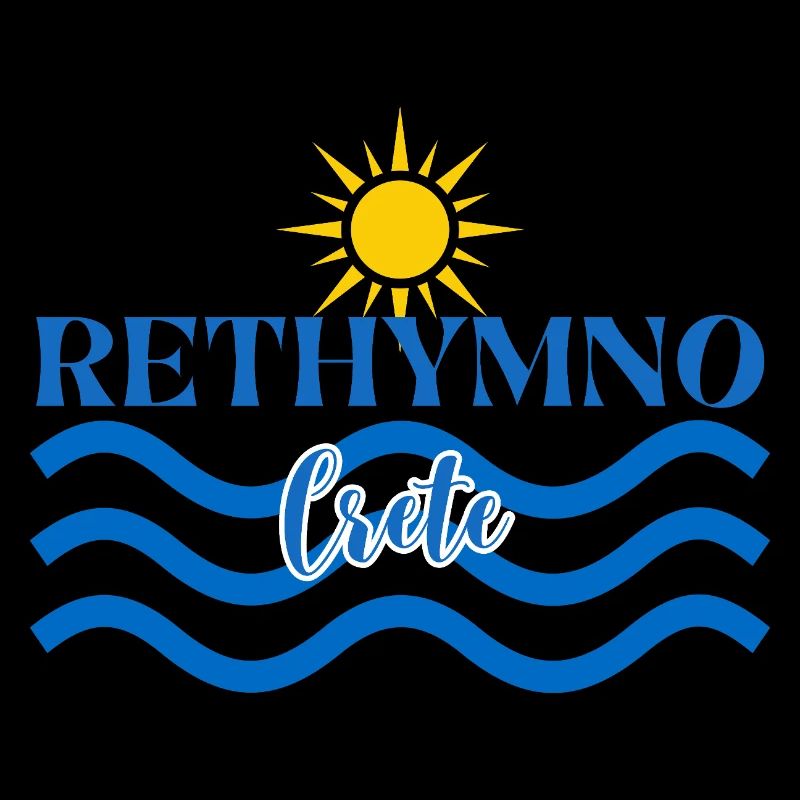 Rethymno Crete Waves Sun Logo