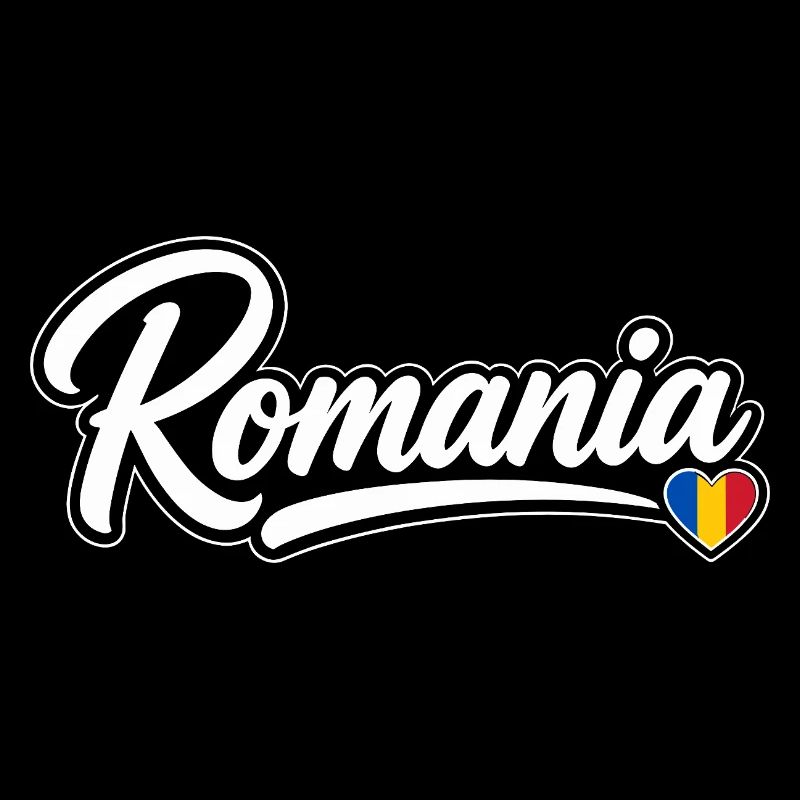 Scénario roumain avec cœur de drapeau Éventail patriotique