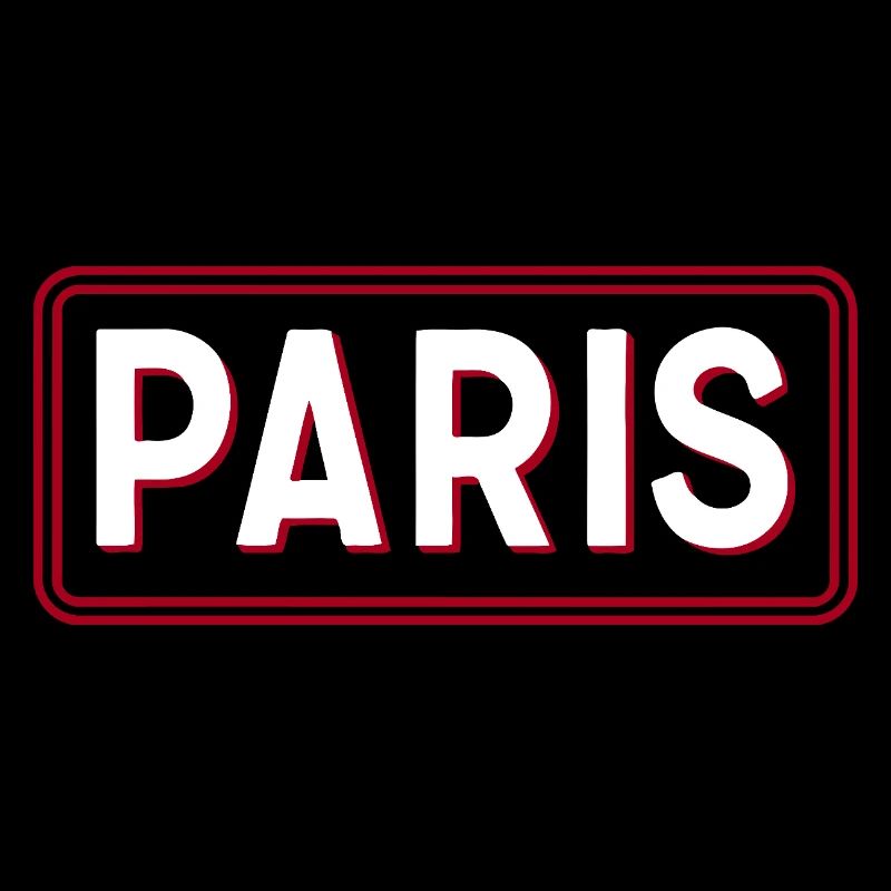 PARIS rétro 3D typographie blanc et rouge