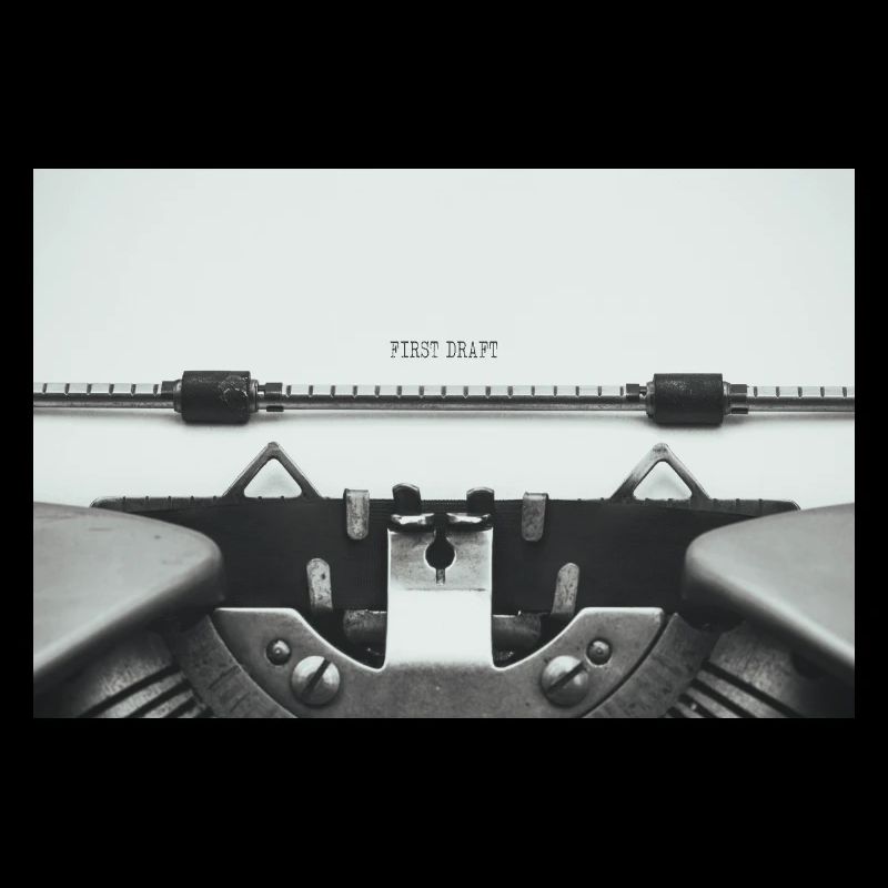 First Draft Typewriter Writer Poster Design