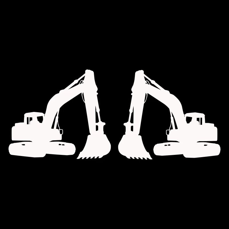 Doppel Bagger Silhouette