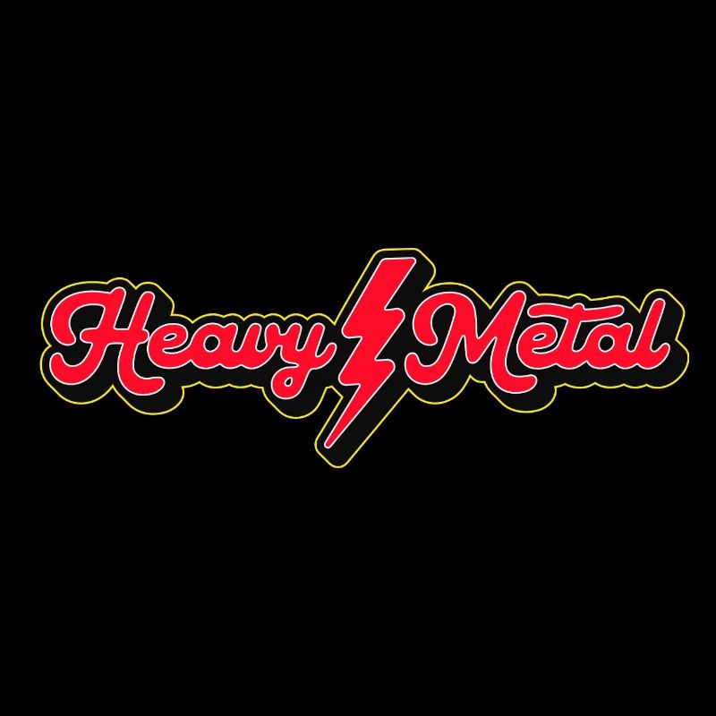 Logo du script de l’éclair en métal lourd