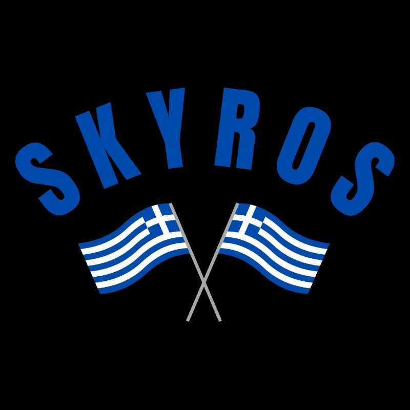 Skyros Greek Crossed Flags
