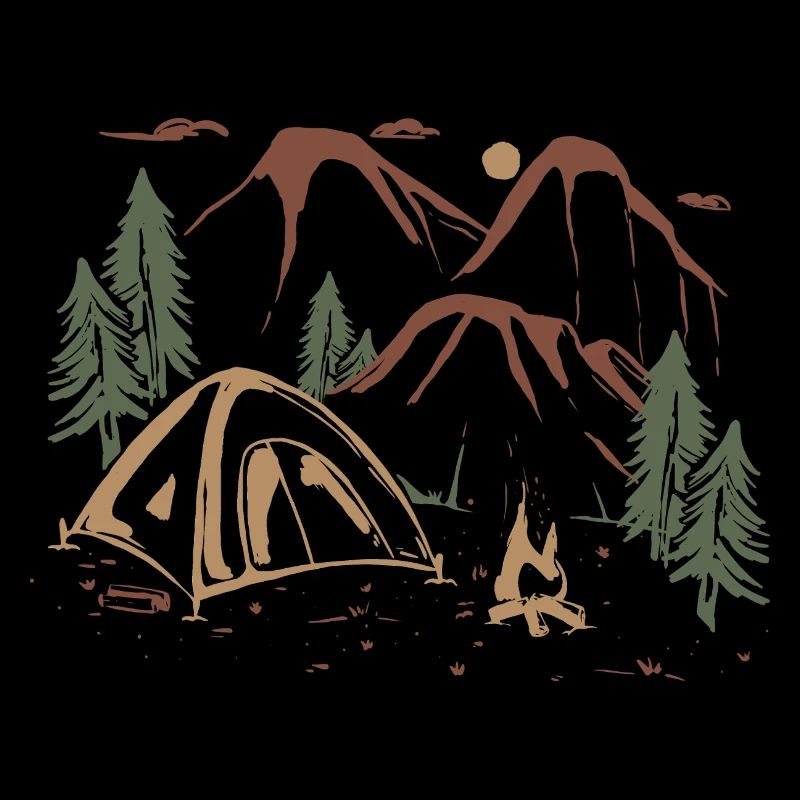 Backcountry Camp Night Sketch