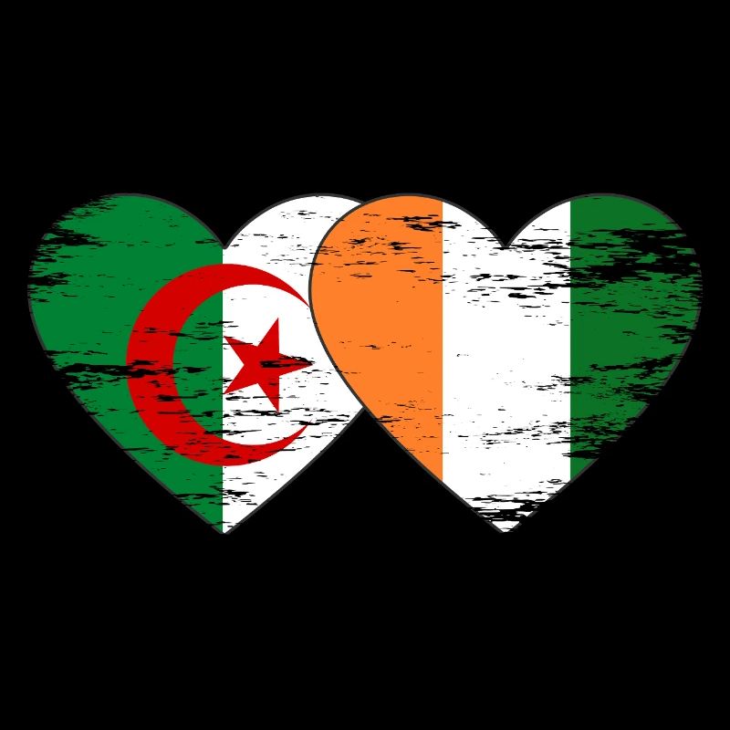 Algerien Elfenbeibküste Flagge Herz used