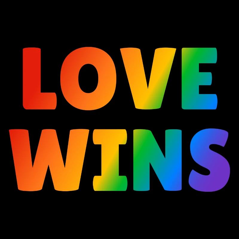 Love Wins LGBT Rainbow Text