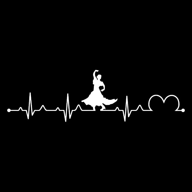 Flamenco Heartbeat EKG Spanish Dancer Silhouette