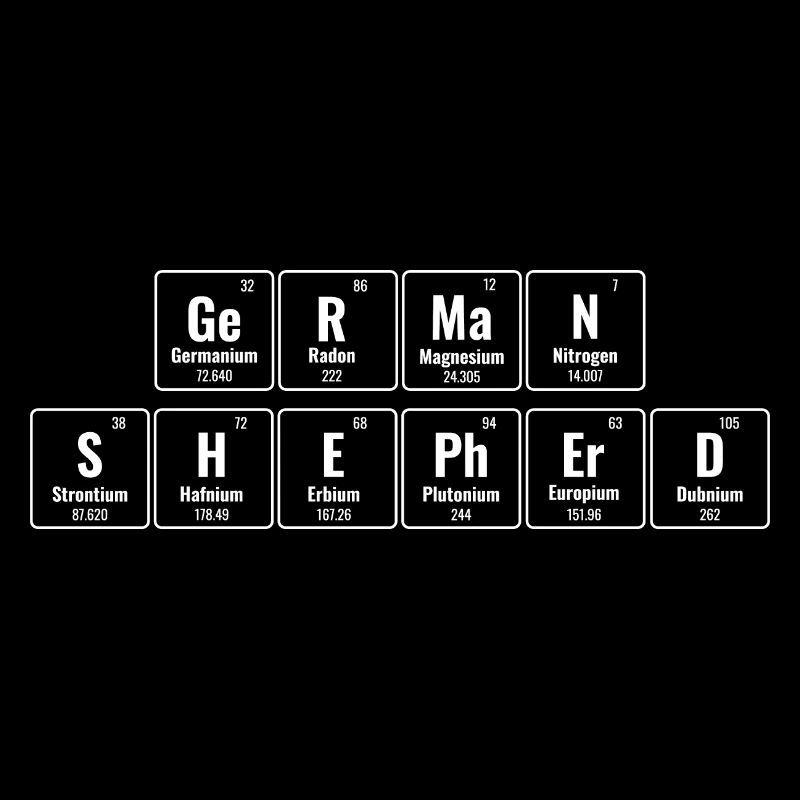 German Shepherd Periodical Table GSD Dog Lover