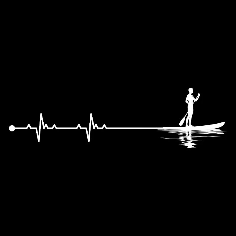 Camping Heartbeat Line Art