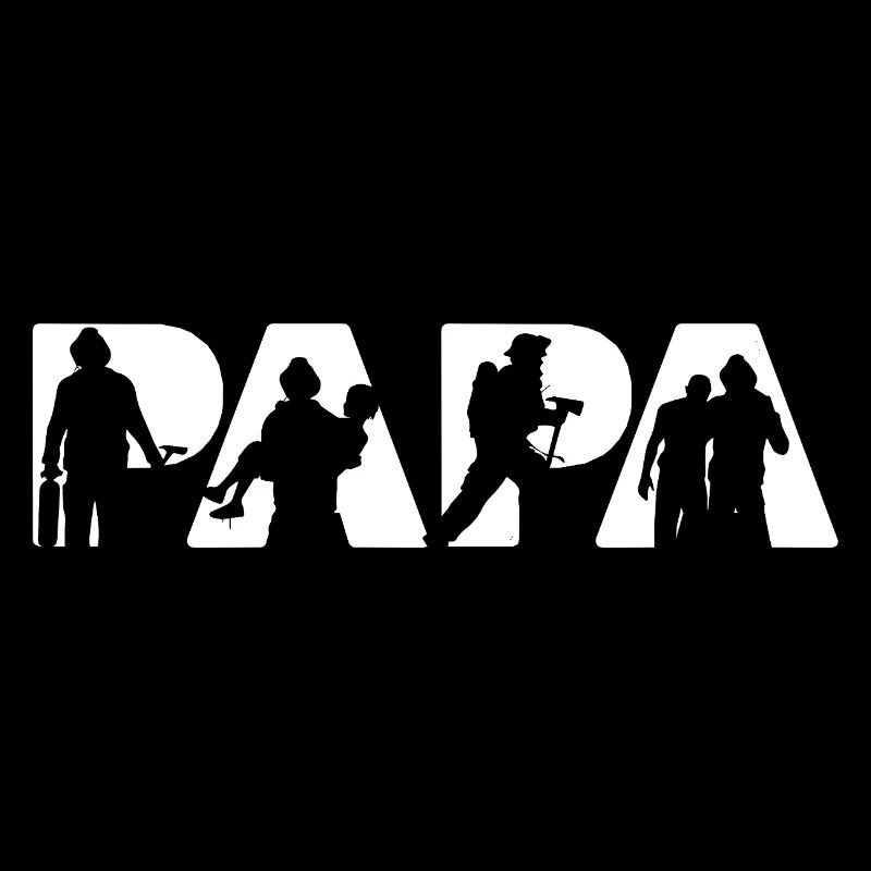 Firefighter Papa Hero Rescue Silhouette Slogan