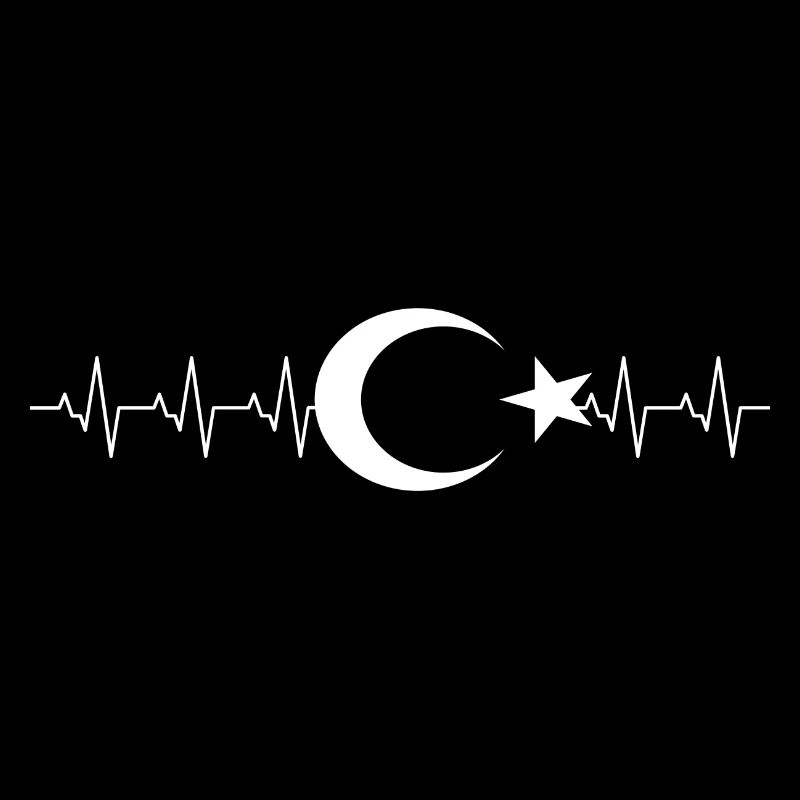Turkey Heartbeat Crescent Moon