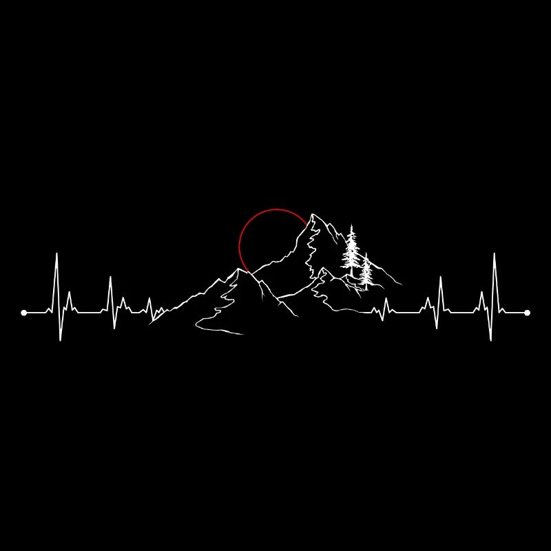 Mountain Pulse Lever de Soleil Dessin au trait
