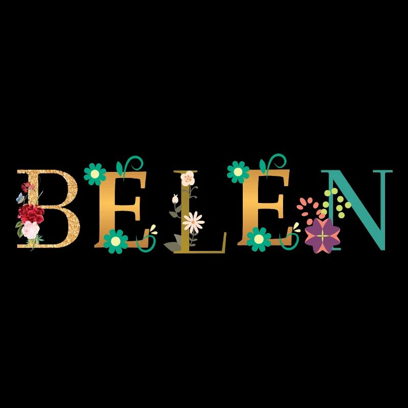 BELEN Name mit Blumen geschmückt