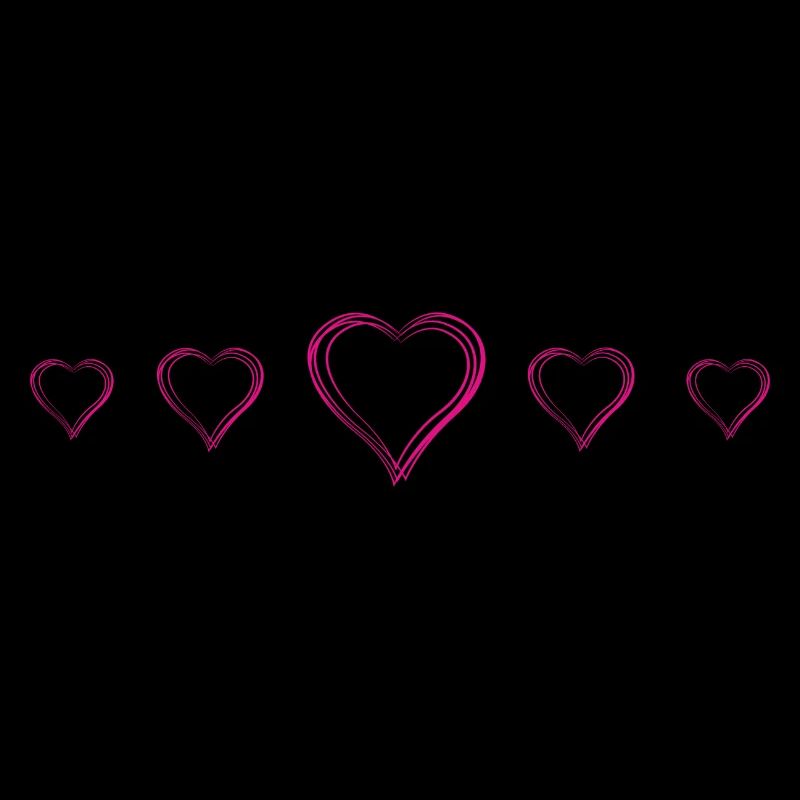 Hand Drawn Pink Hearts Doodle Romance Love