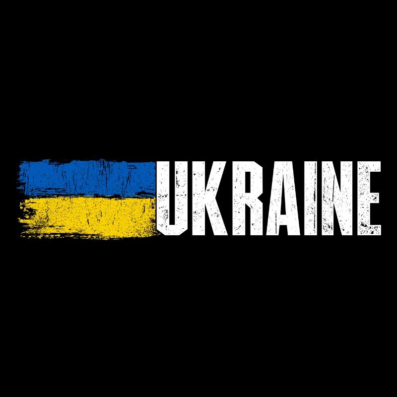 Drapeau de l’Ukraine brossé Typographie audacieuse