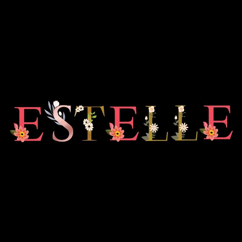 Le nom ESTELLE est décoré de fleurs