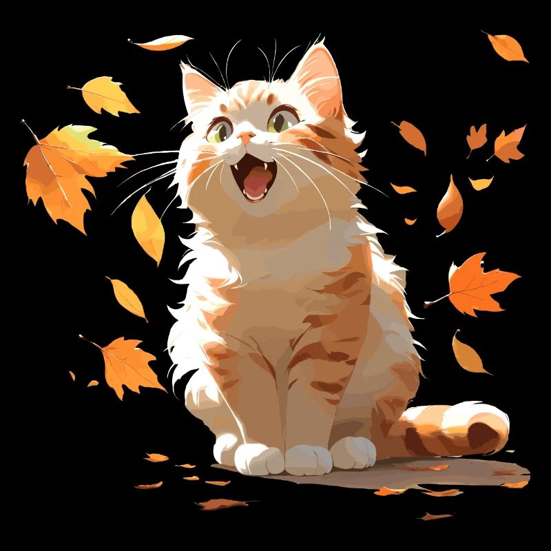 Katze in Herbststimmung