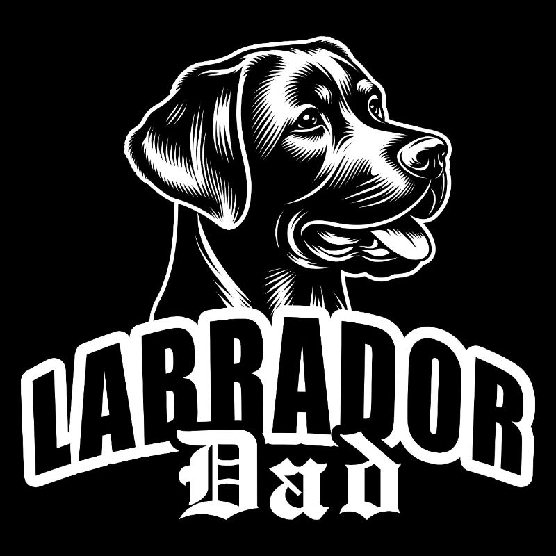 « Labrador Dad » avec tête de chien