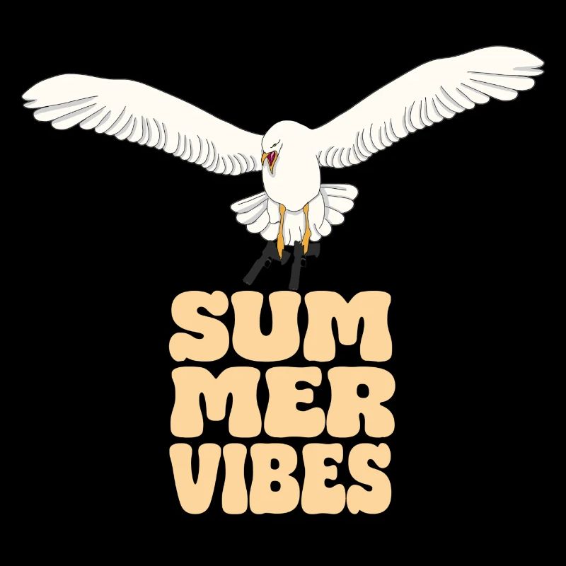 Möwe mit Pistole - Summer Vibes Meer Strand Urlaub