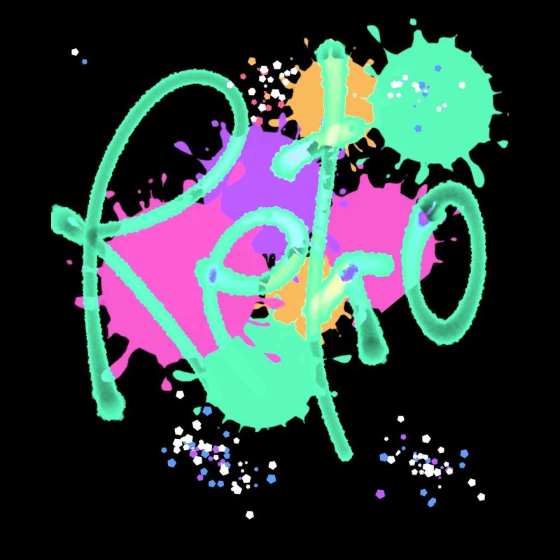 Rétro, typo, néon, splash, coloré