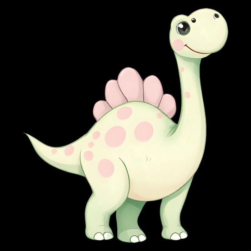 Verspielter rosa Dino mit Blume