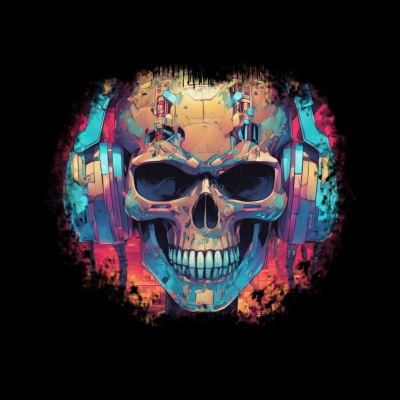 Cyberpunk Skull // TechSkull Matrix