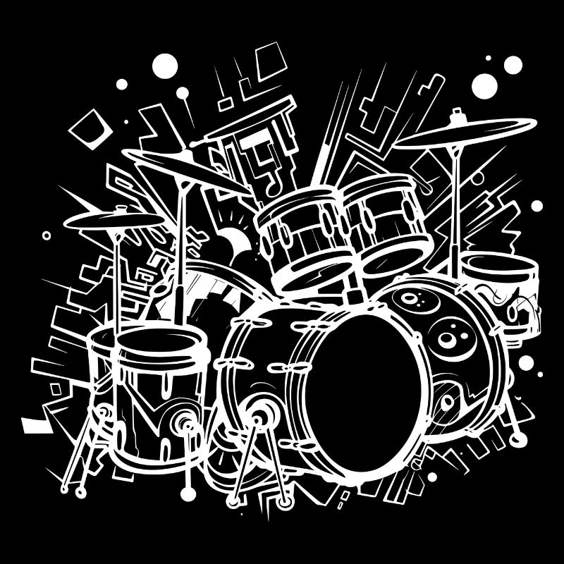 Dessin au trait de kit de batterie