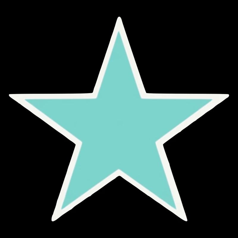 Turquoise star with white border