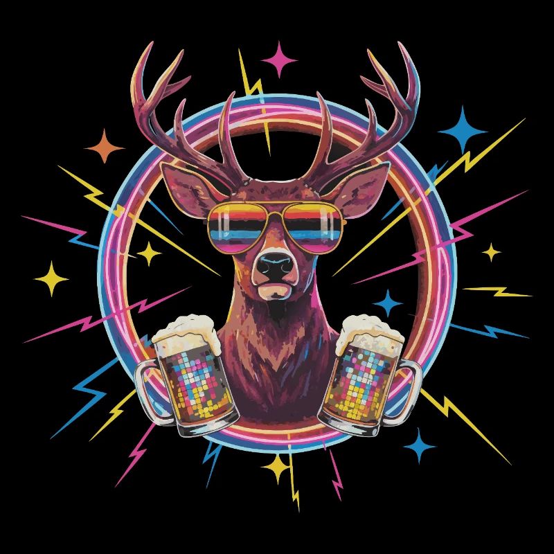 Retro Hirsch Disco Bier