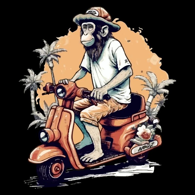 Billy der Affe auf dem Roller