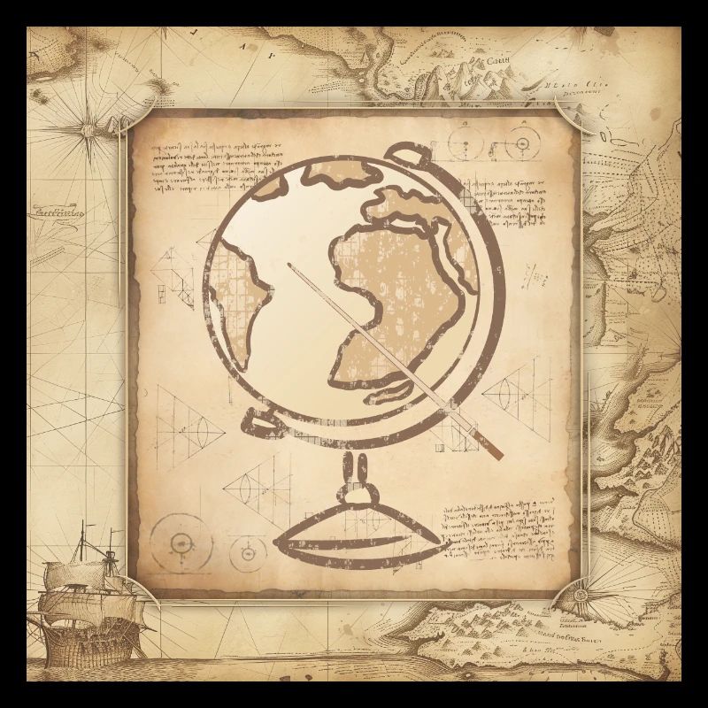 Géographie - Globe & Pointer / Carte du Vieux Monde
