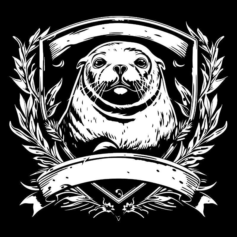 Seelöwe Otter im Laurel-Abzeichen