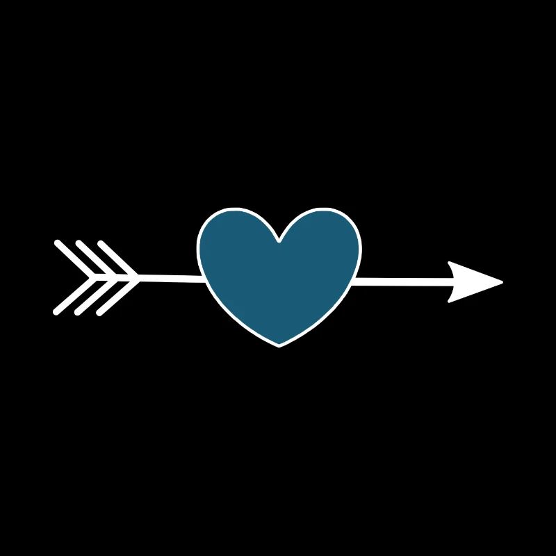 Coeur bleu avec flèche Saint-Valentin