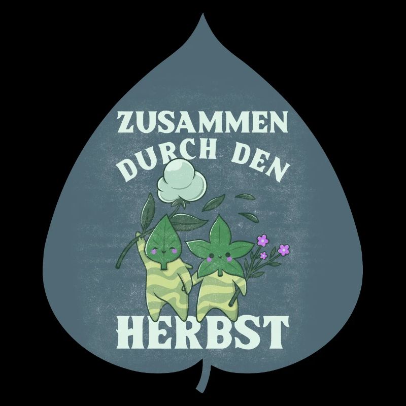 Zusammen durch den Herbst Blätter Geschenk