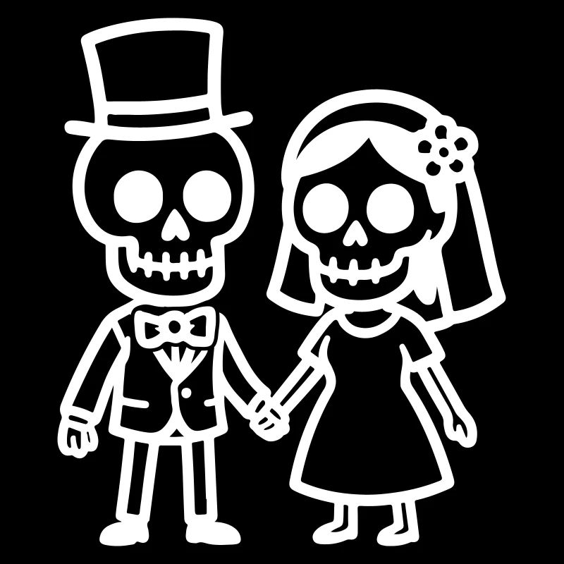 Ehepaar Hochzeit Skull