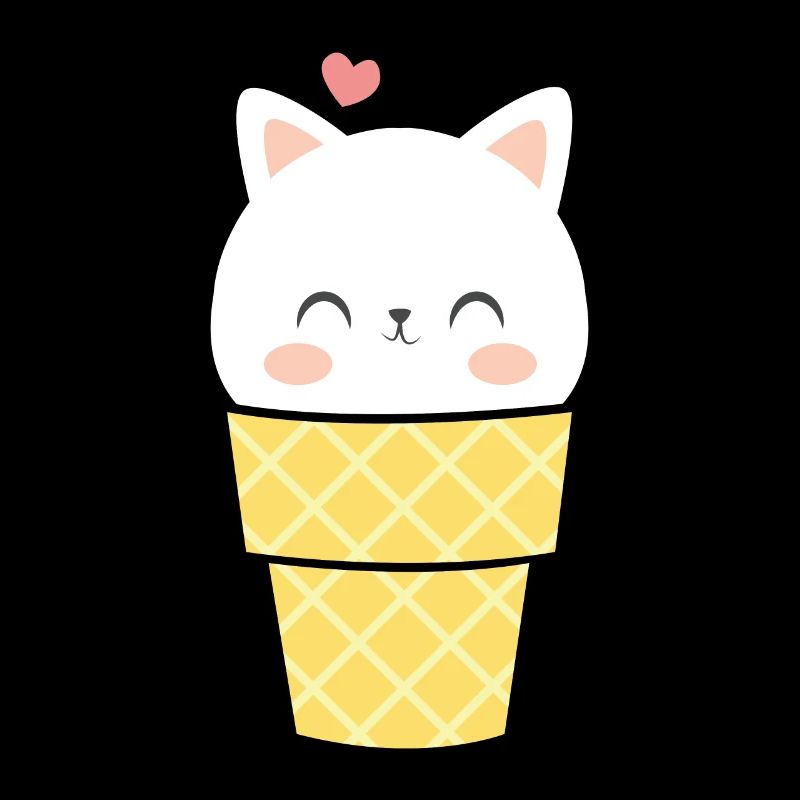 Eis T-Shirt Katzen Eistüte süße Katze Geschenkidee