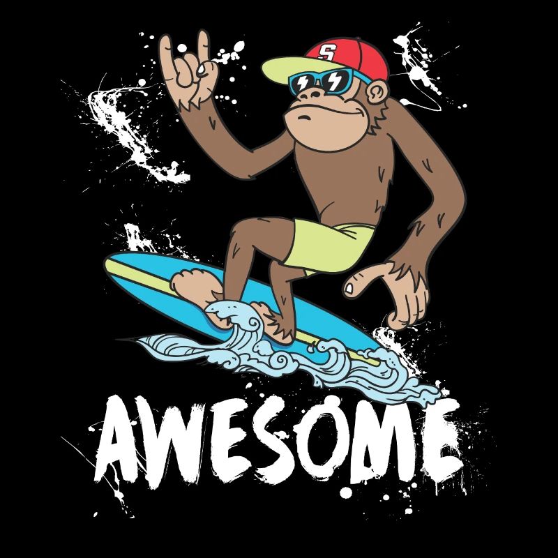 Surfing Monkey surf Affe Awesome Shirt