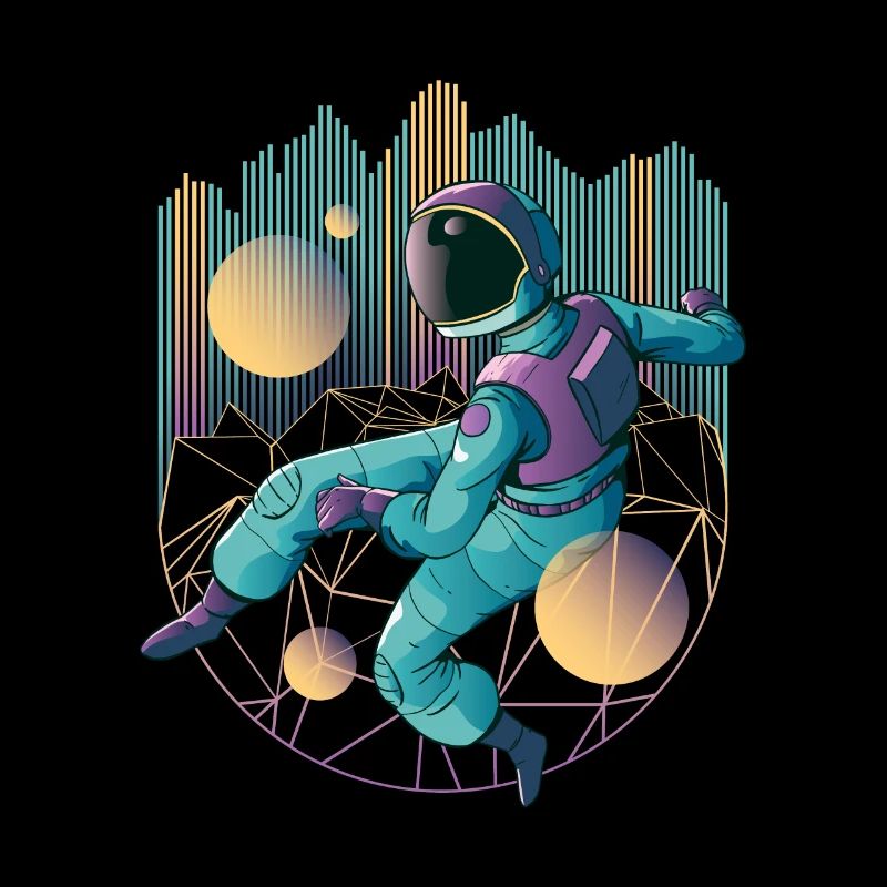 Techno astronaut in cool neon colors