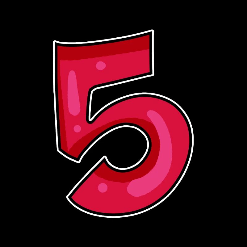 Digit 5 Number red